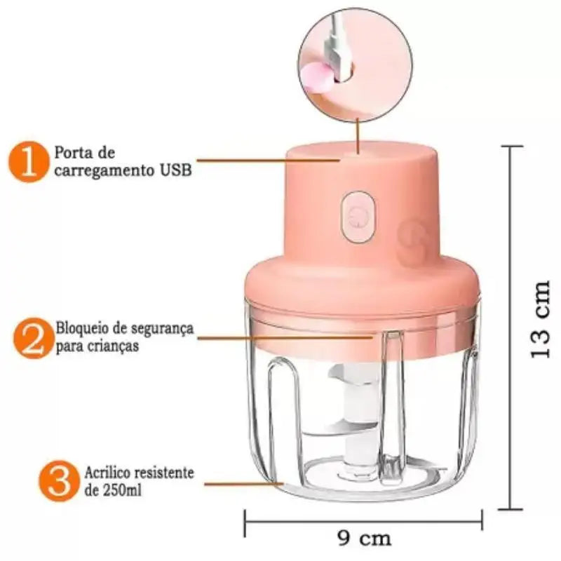 FOOD MIX MINI 250ml ELÉCTRICO SEM FIO